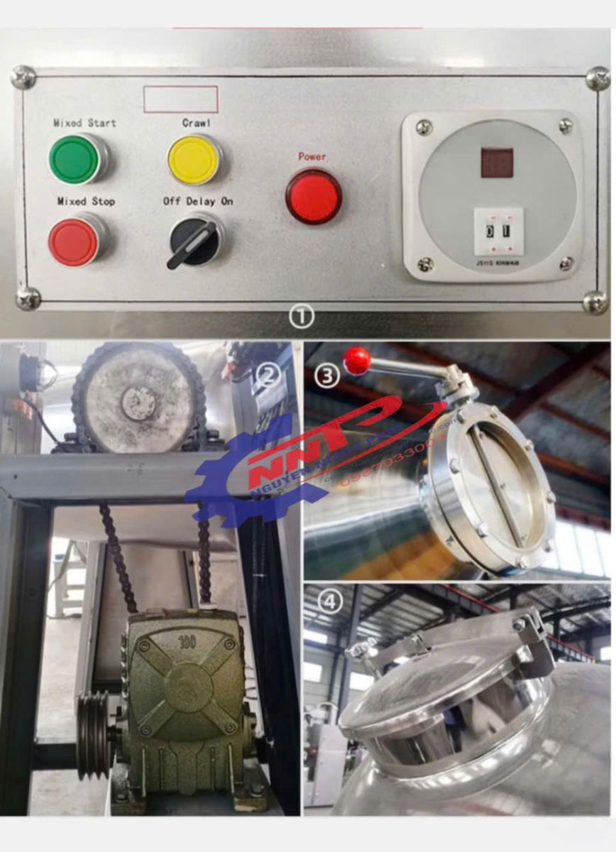 Máy trộn bột khô dạng trống